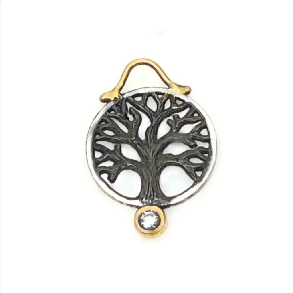 Tree Of Life Charm Moissanite Accent